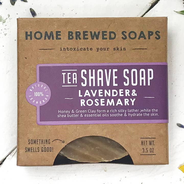 Lavender & Rosemary Shaving Tea Soap for wholesale by Home Brewed Soaps