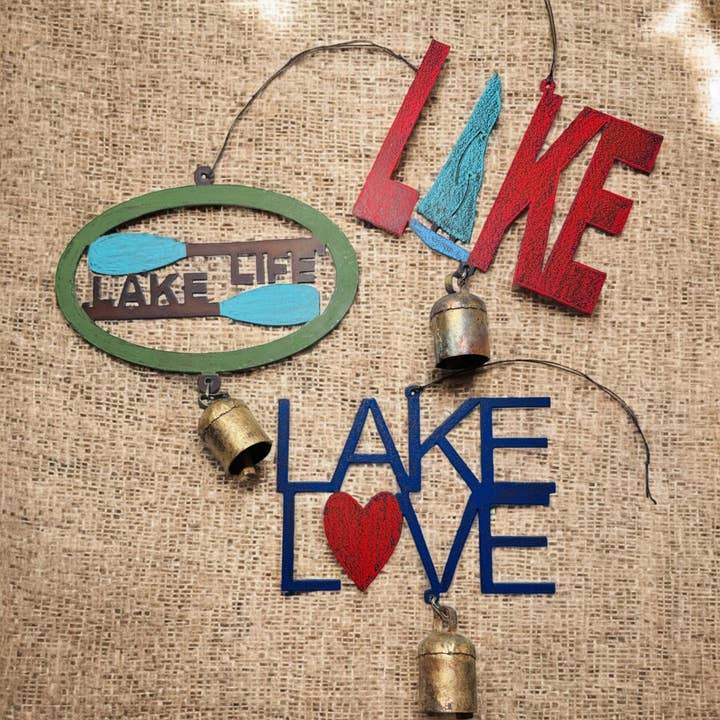 Whimsies – Espanta-espíritos por atacado – Sino de vento do lago Vida no lago diversão de verão em barco sino de metal EUA12