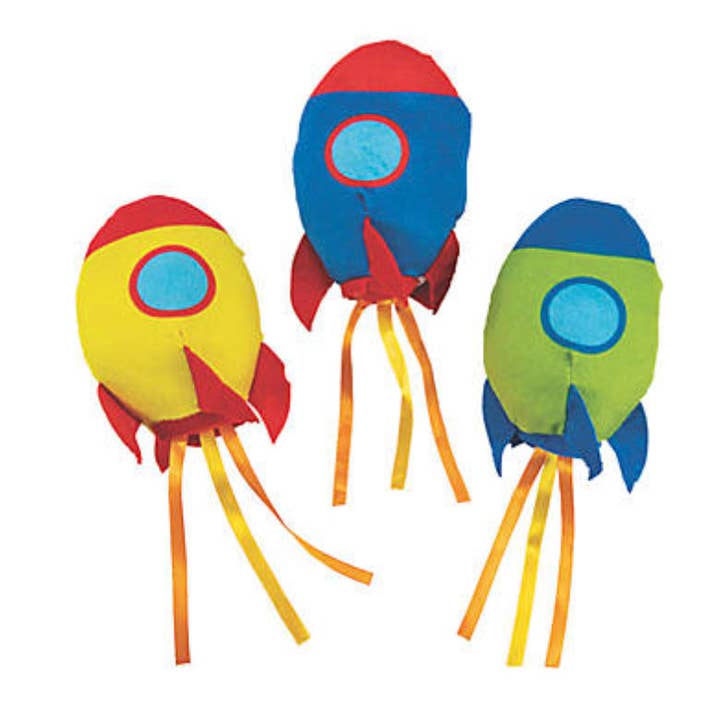 1 Small Rocket Plush Stuffed Animal Toy - Soft Space Ship for wholesale by Curious Minds Toys