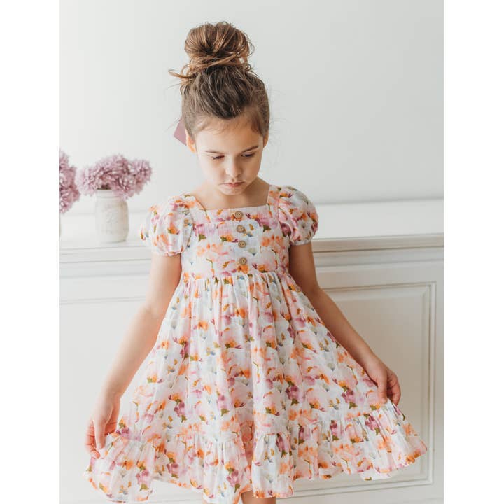 Abito in Garza con Maniche a Sbuffo - Lavanda Haze per la vendita all'ingrosso da parte di Cheeky Plum