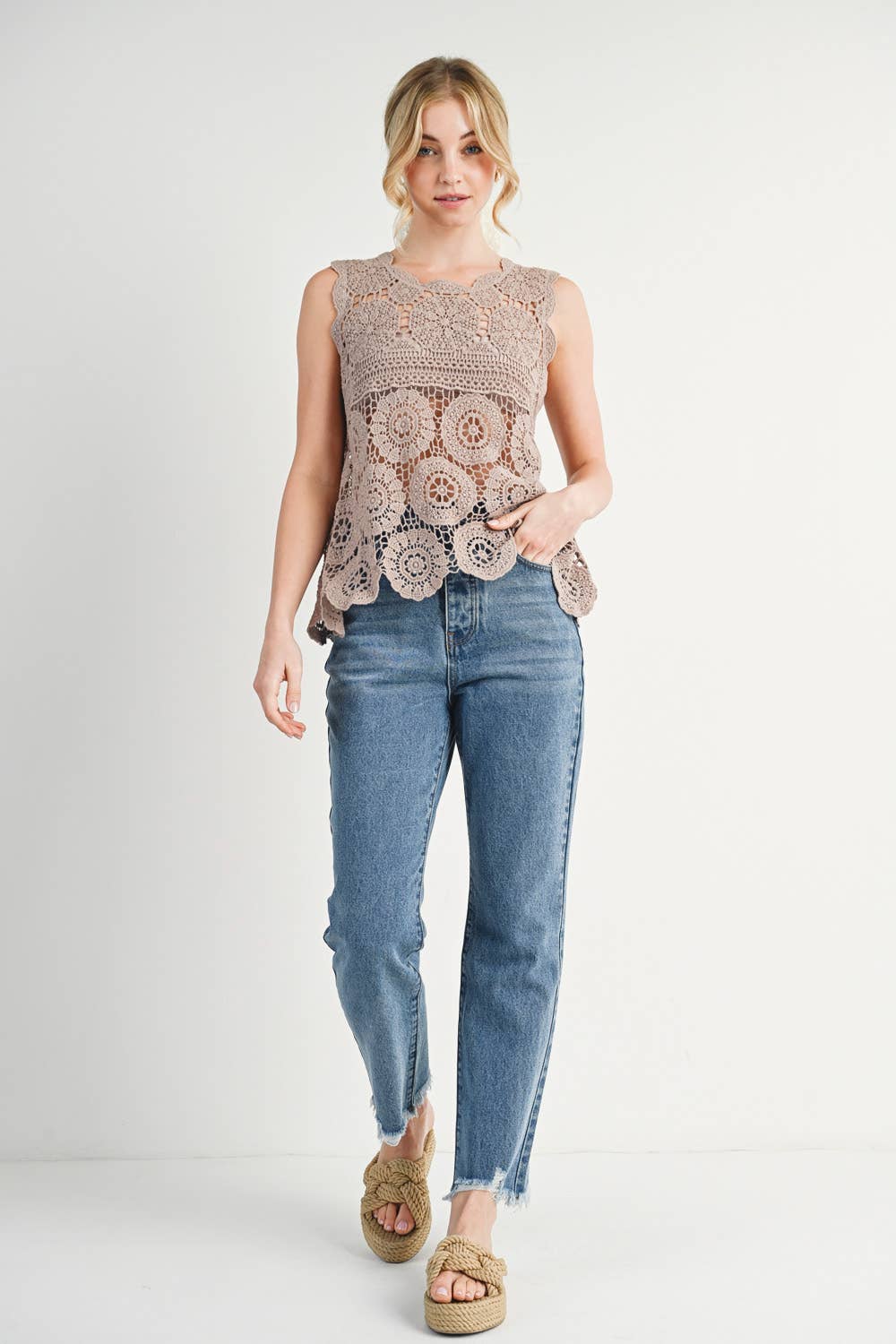 Bluivy - Wholesale Jeans - Women's - HIGH RISE STRAIGHT LEG DISTRESSED RAW HEM JEANS18