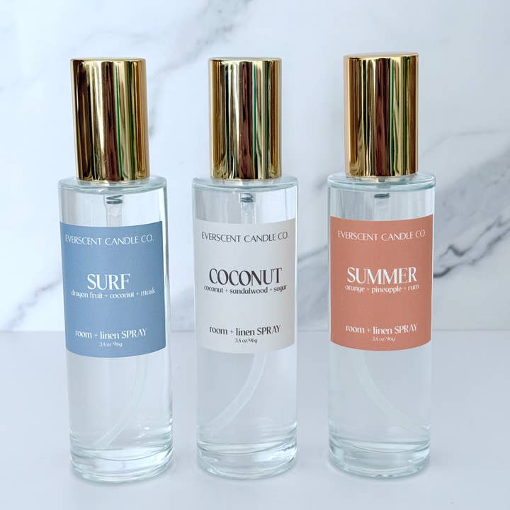 Everscent Candle Co. - Wholesale Room & Linen Spray - Surf Beachy Room Linen Spray/Beachy Surf Room Spray