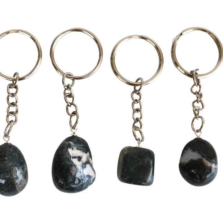 Soothing Crystals - Wholesale Keychain – Unisex - Gemstone Keychain | Moss Agate | Crystal Stone Keyring