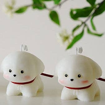 MINISUKI - Wholesale Novelty Candle - White poodle dog candle2
