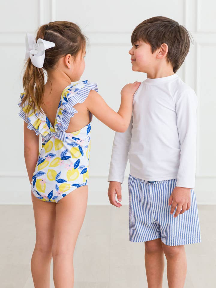 Yellow Girls Lemon Capri Bow V-Back One Piece Swimsuit
for wholesale on Faire3