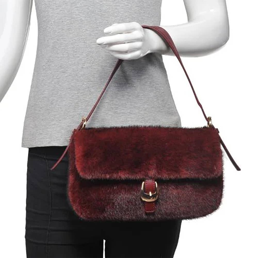 Oblige by G - Vente Sac porté épaule – femme - Sac à bandoulière en fausse fourrure 616472