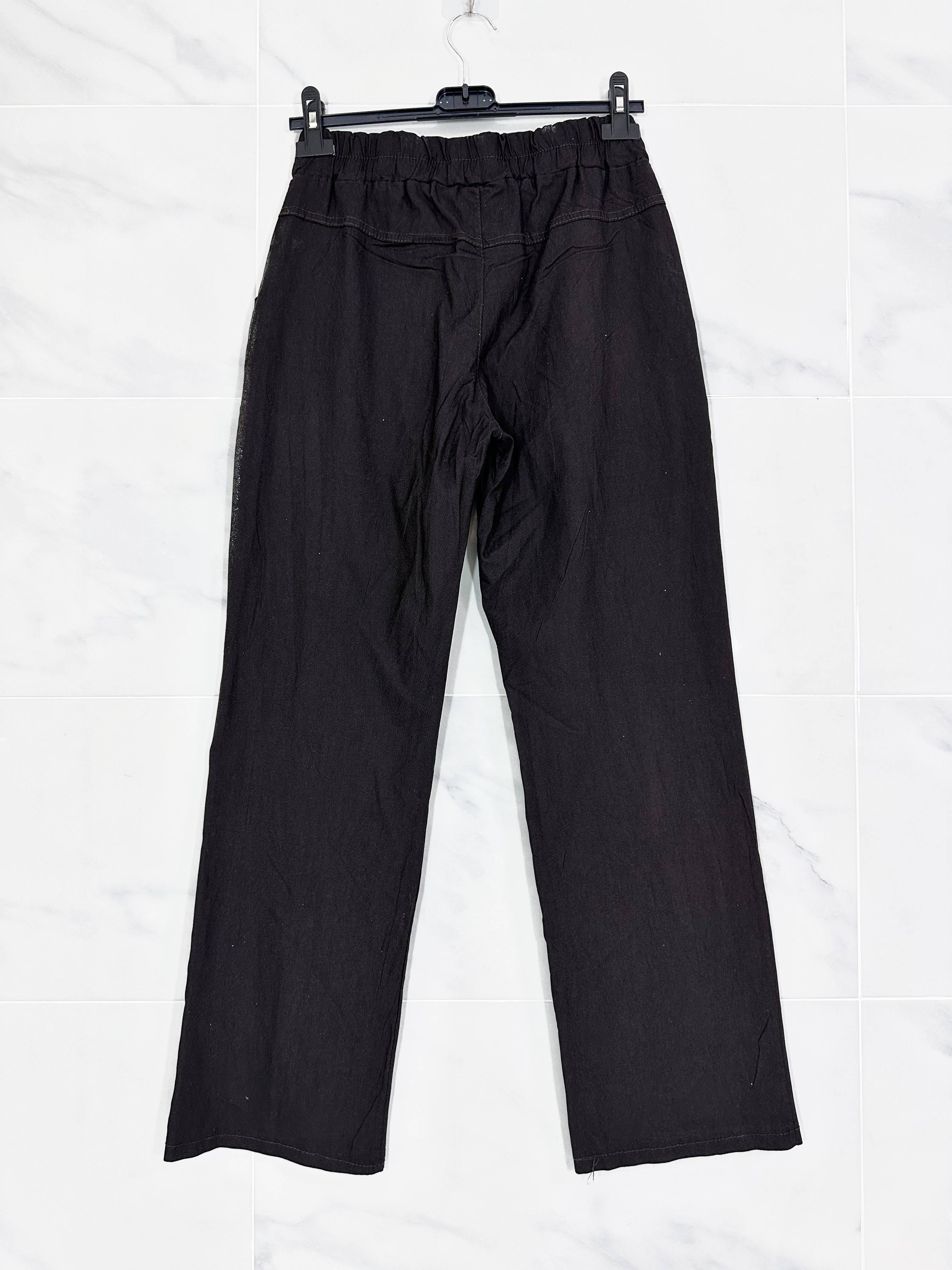 ZAFA PARIS - Wholesale Pants - Women's - 60F04P51 - Straight pants with elastic waistband, glitter4