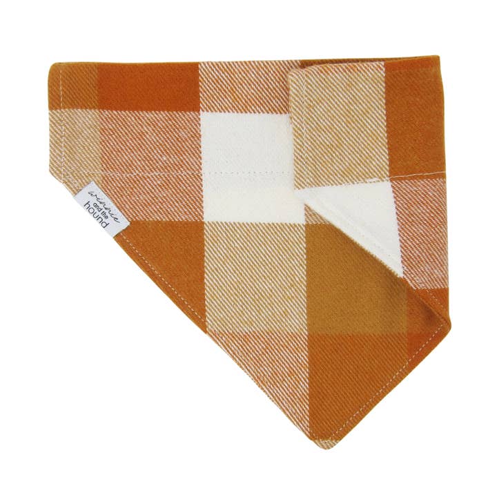 Autumn Check Over the Collar Flannel Dog Bandana for wholesale by Winnie and the Hound