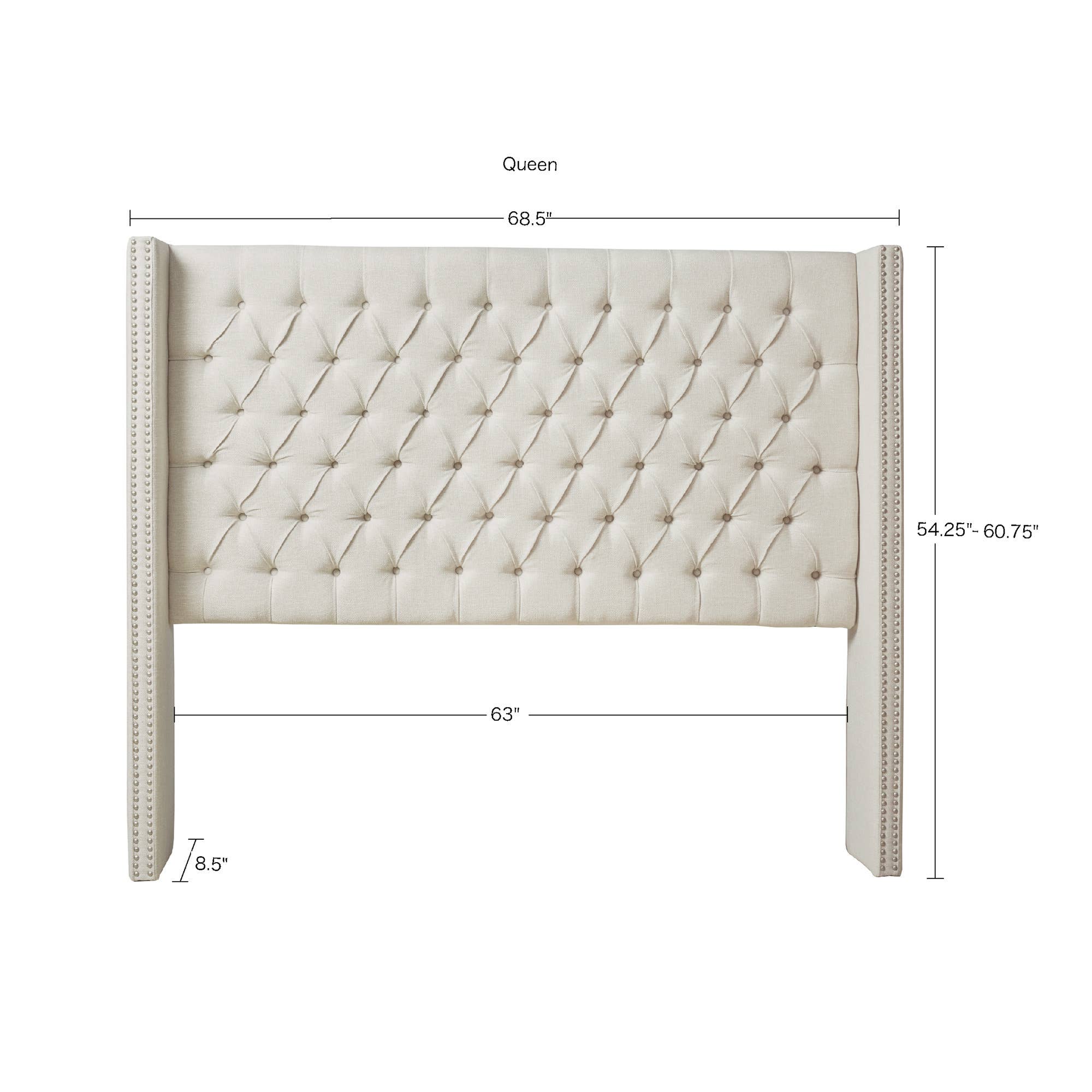 Olliix - Wholesale Headboard - Upholstered Winged Tufted Bed Headboard, Cream *3
