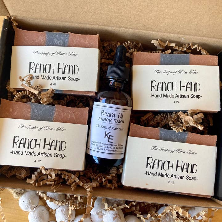 Coffret cadeau Ranch Hand, 4 oz, barres de savon, huile à barbe pour la vente par The Soaps of Katie Elder