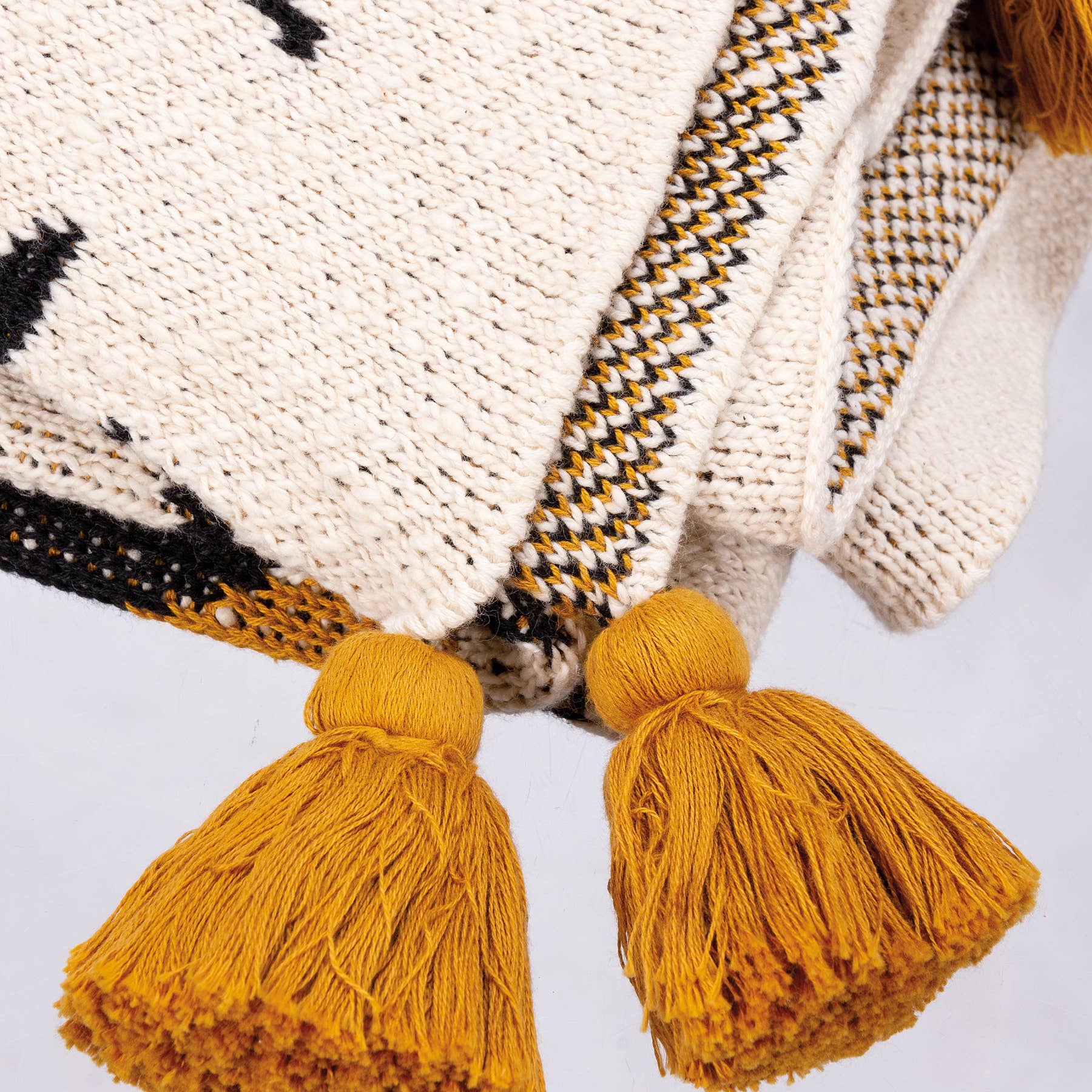 Primitives by Kathy - Wholesale Throw Blanket - Saffron And Black Aztec Throw Blanket3