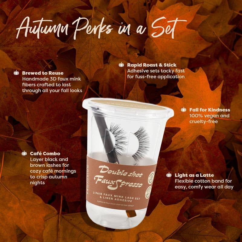 Profusion Cosmetics - Wholesale False/Fake Eyelashes - Double Shot FauxSpresso|2 Pair Faux Mink Lash Set & Adhesive2