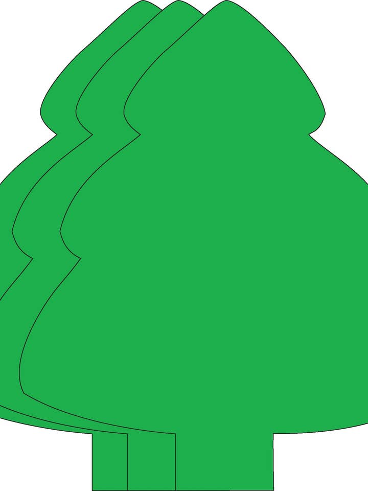 Árbol de hoja perenne superrecortados de un solo color, 8 x 10 pulgadas para venta al por mayor de Creative Shapes Etc.