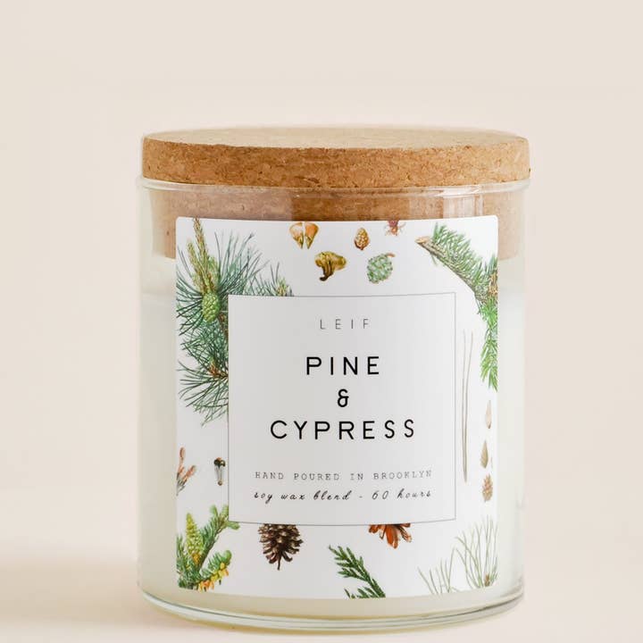 LEIF - Vente Bougie en bocal - BOUGIE BOTANISTE | pin & cyprès1