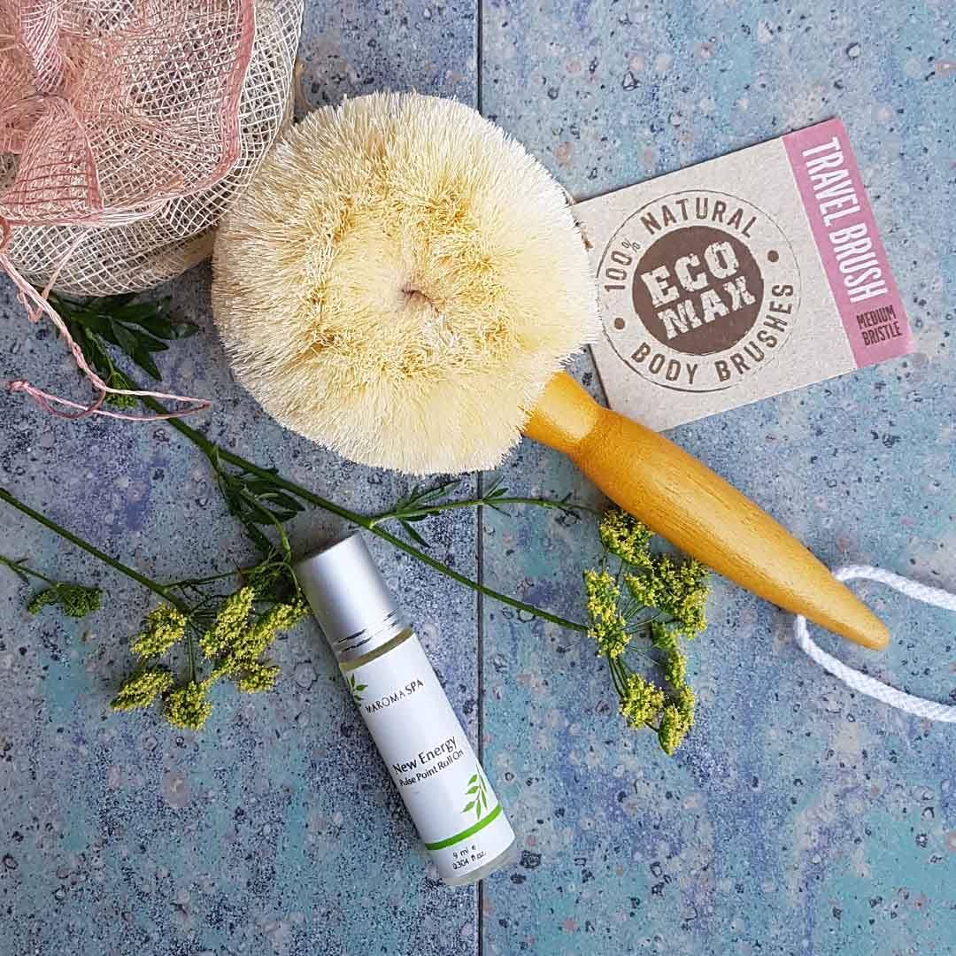 Ethical Global - Vente Brosses pour le corps - Petite brosse de voyage pour le corps (humide ou sèche), entièrement naturelle3