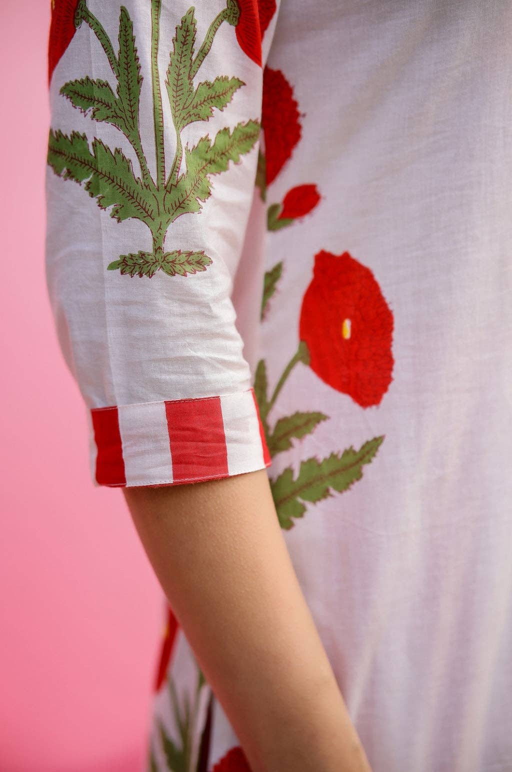 House of Amaya – wholesale Top & pants set (NOT Loungewear) – Women's – Abeer Red Poppy Straight Fit Kurta Pant Set3