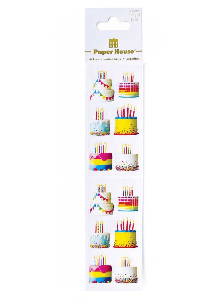 Stickers - Birthday Cakes with Candles for wholesale by Paper House Productions