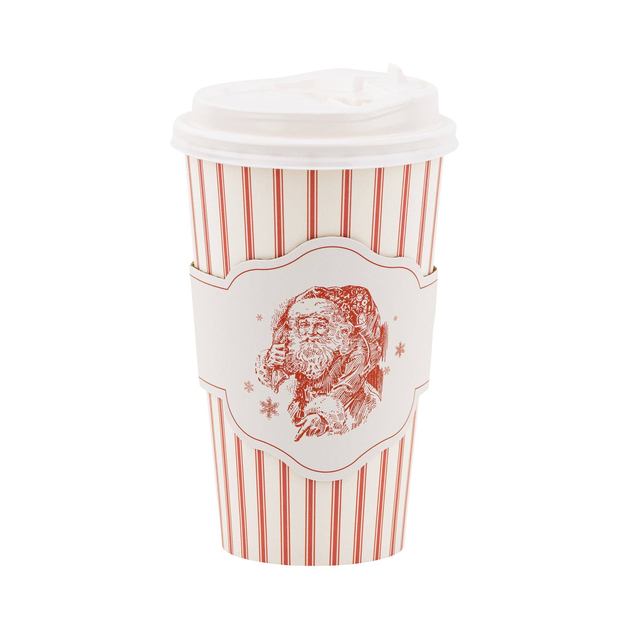 My Mind’s Eye - Wholesale Disposable Cup - PLTG641 - Vintage Santa Stripe To Go Cups0