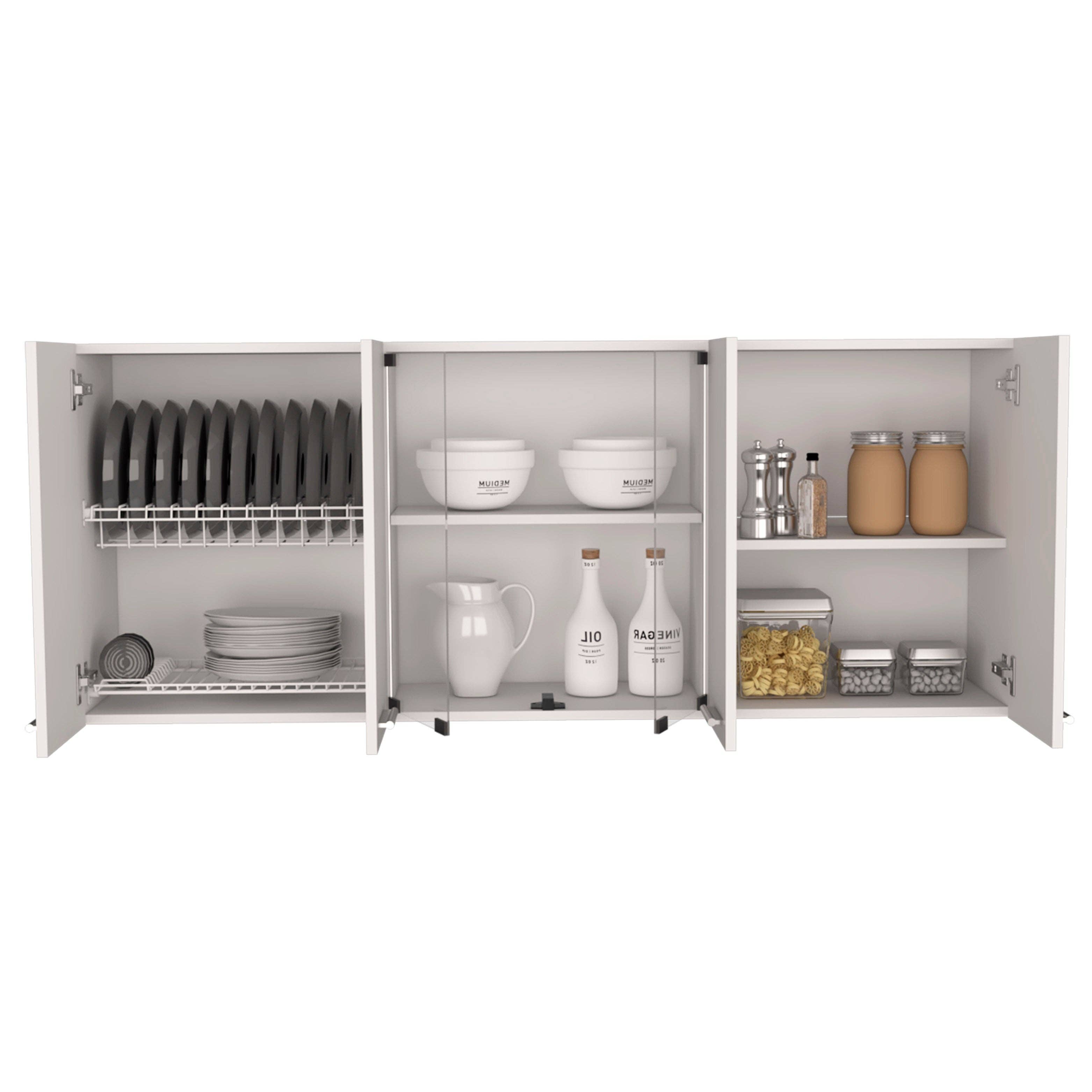 TuHome Concept - Wholesale Kitchen Storage/Organizer - Tall Kitchen Cabinet With Glass 1504