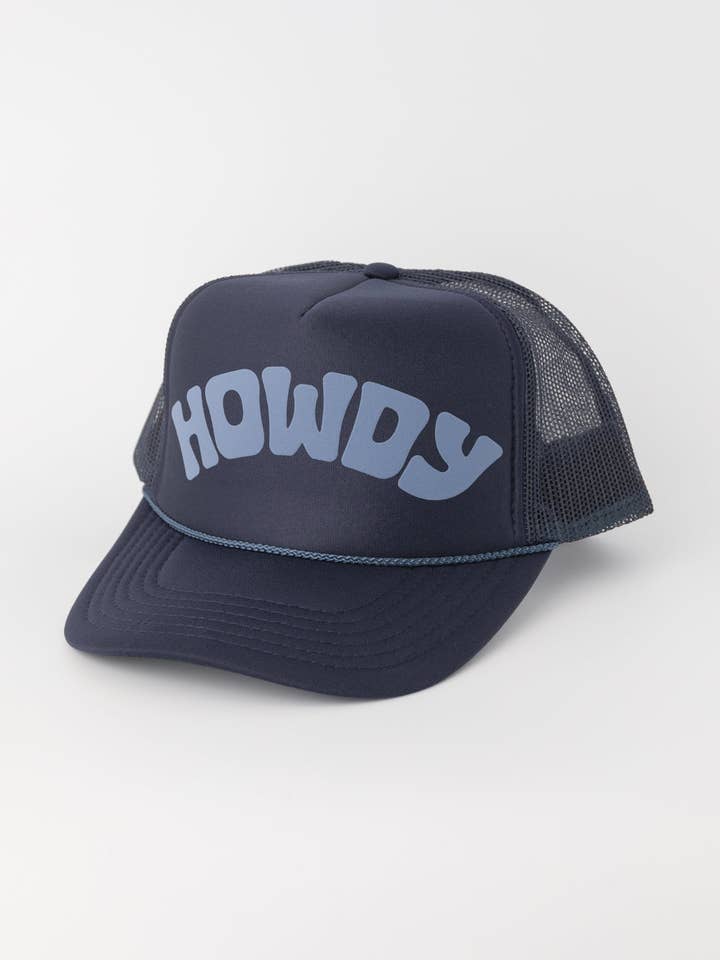 Howdy Trucker Hat Navy/Blue for wholesale by Good Merchant Co