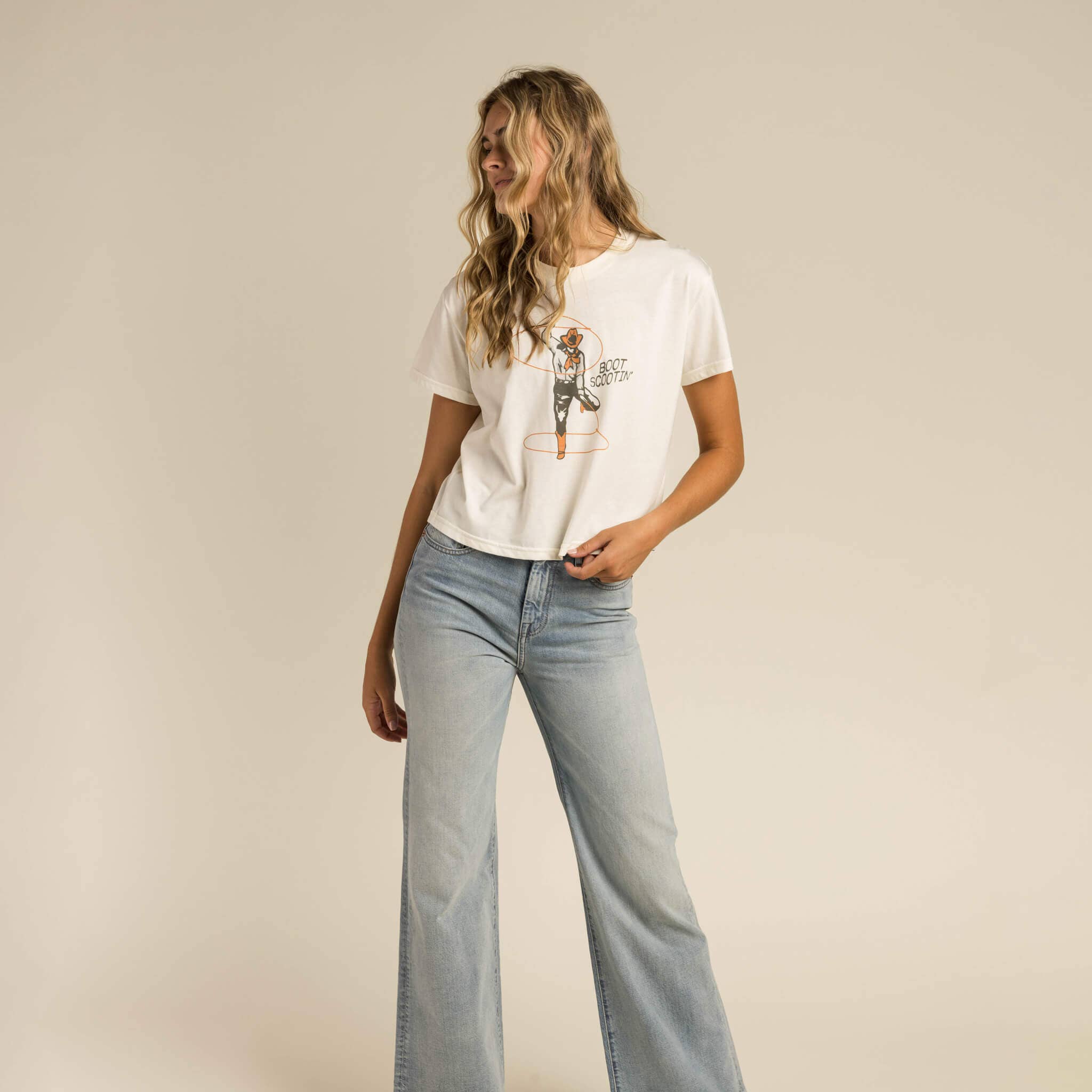 Sendero Provisions Company - Wholesale Screen Printed T-Shirt - Unisex - Boot Scootin' Crop Tee2