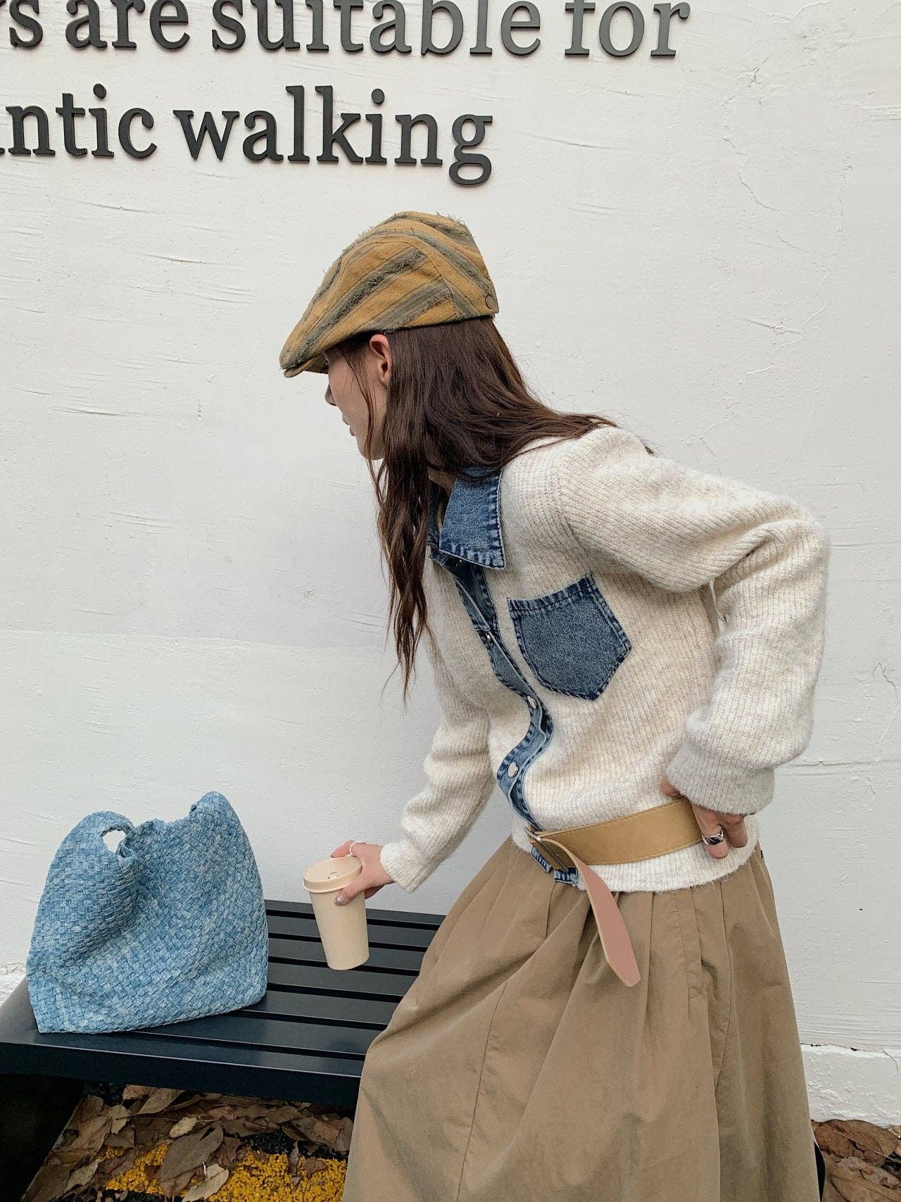 Little Light - Wholesale Jacket - Women's - Denim Layered Pocket Knit Jacket4