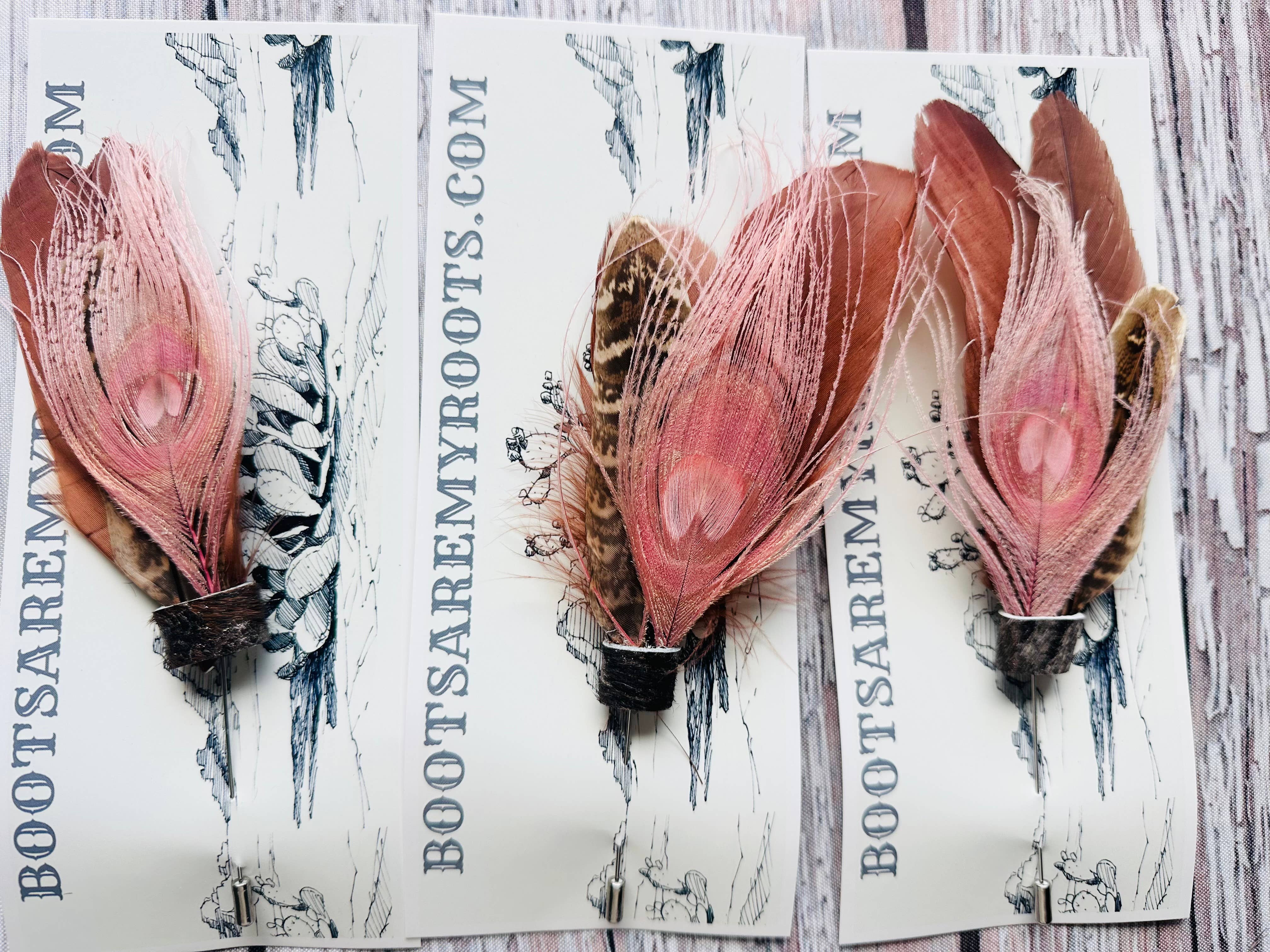 Boots Are My Roots - Wholesale Hat Accessory - Women's - Mixed Feather Hat Pins  #154