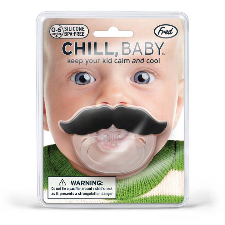 Fred & Friends - Wholesale Pacifier - Baby - Chill Baby Pacifier - Mustache