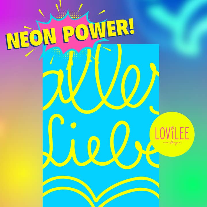 All the Best Neon | Greeting Card Postcard | No. GP-N-07 for wholesale by LOViLEE