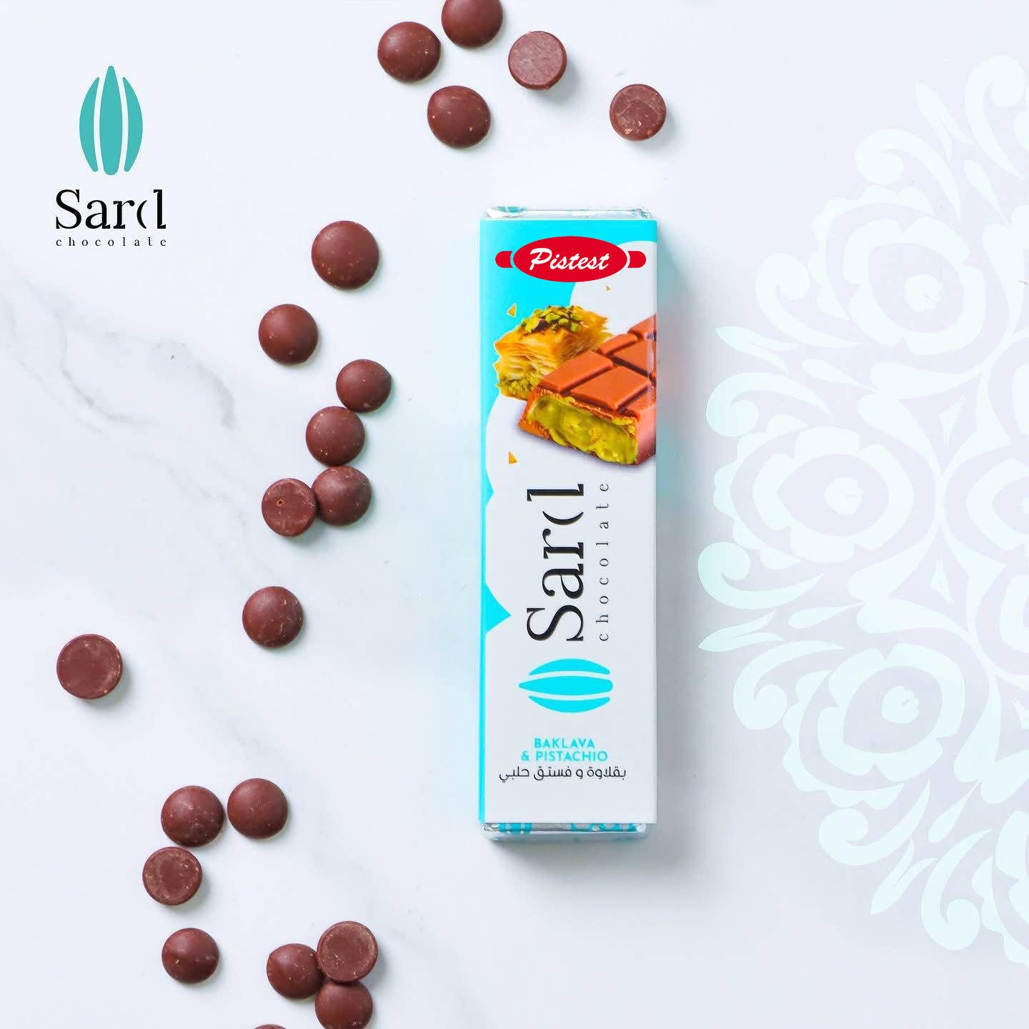 Pistest - Venta al por mayor Chocolate - Barra de Chocolate con Leche de Dubái –Sabor a Baklava y Pistacho– 40 g1