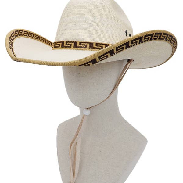 Cap Zone - Wholesale Cowboyhoed - Dames - Western cowboyhoed met meanderpatroon met Griekse sleutel3