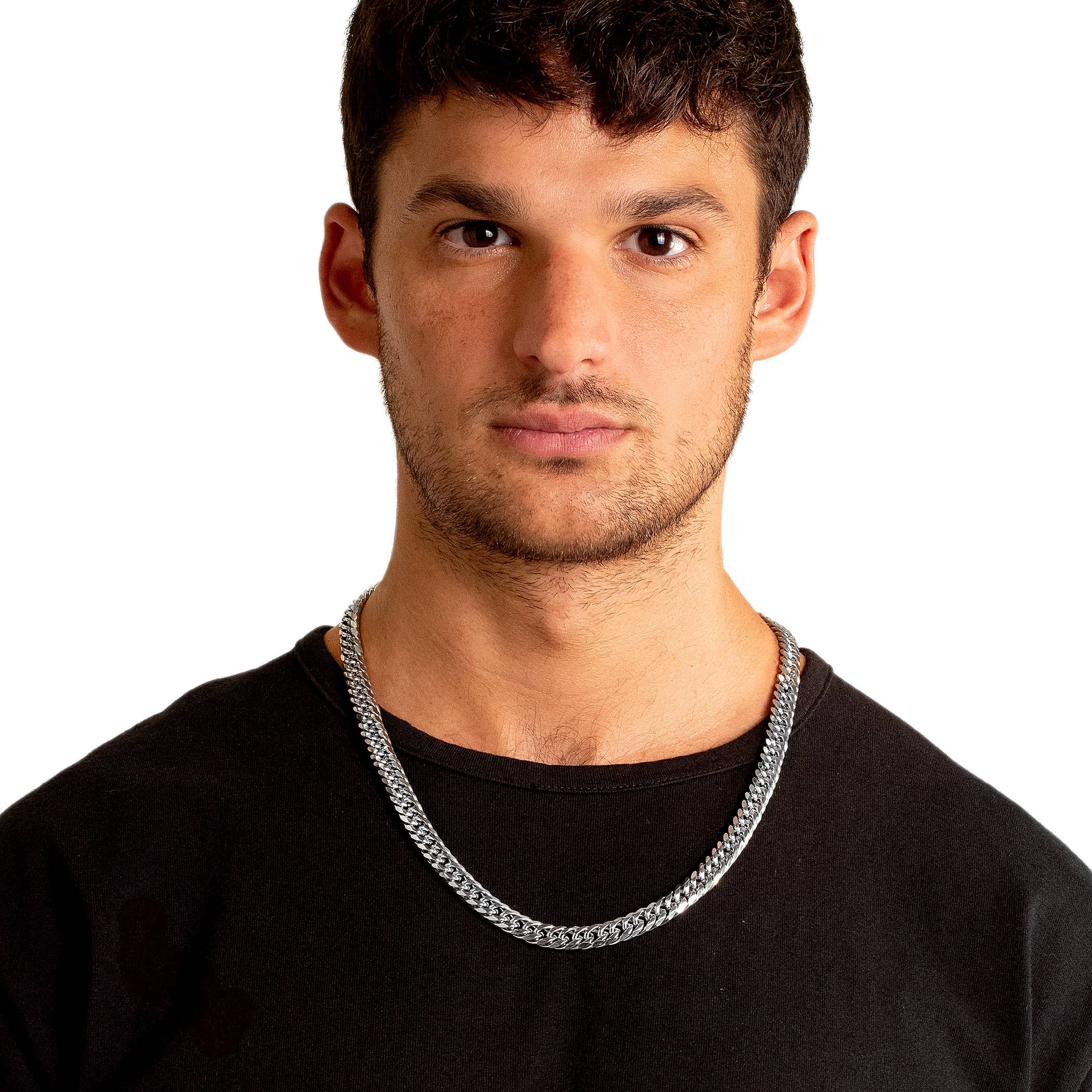 West Coast Jewelry - Wholesale Link & Chain Necklace - Men's Stainless Steel Curb Chain Necklace (10mm) - 24"6