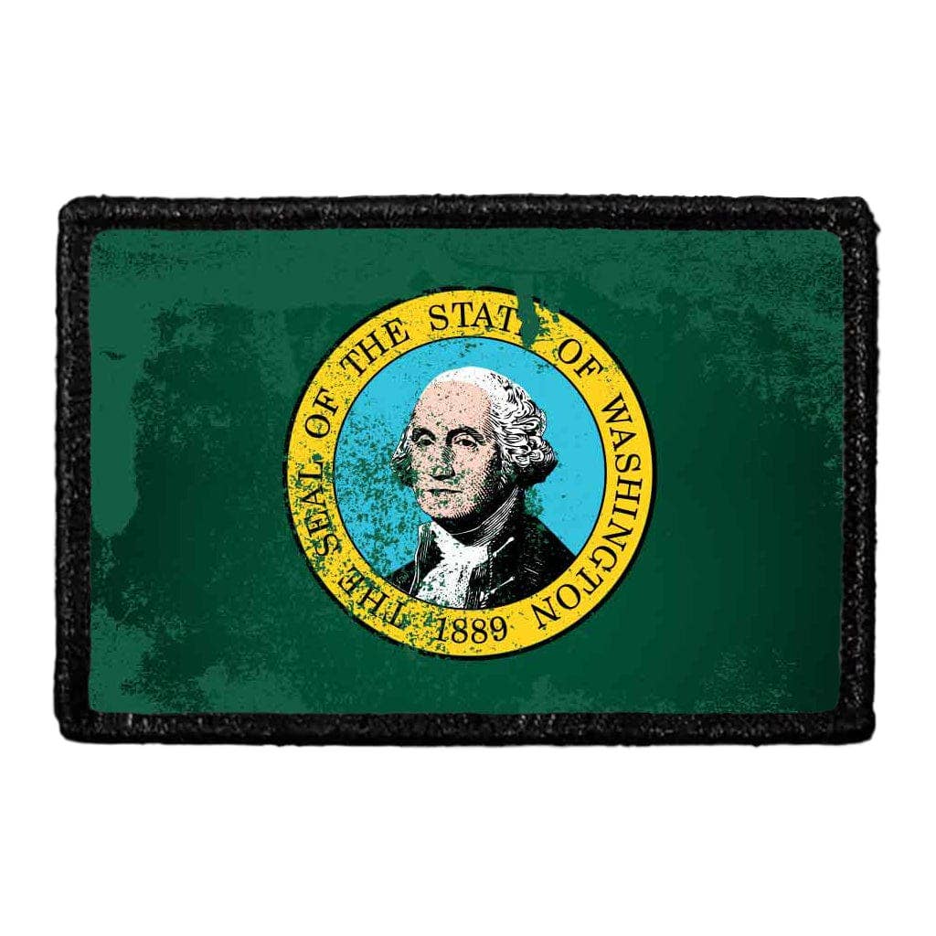 Pull Patch - Vente Écusson - Drapeau de l'État de Washington, couleur, vieilli, écusson amovible0