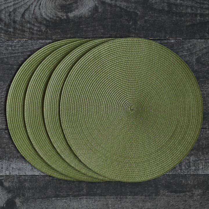 Now Designs by Danica - Wholesale Placemat - Disko Fir Green Round Placemat3