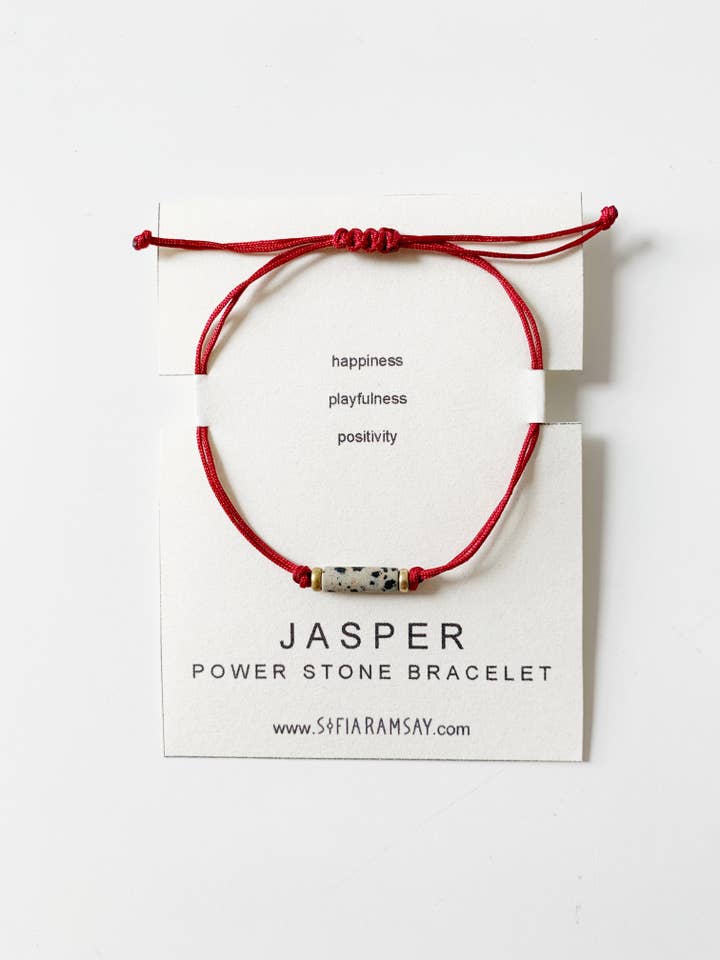Jasper Power Stone Armbånd - Justerbar Unisex Semiprecious for engroshandel hos Sofia Ramsay