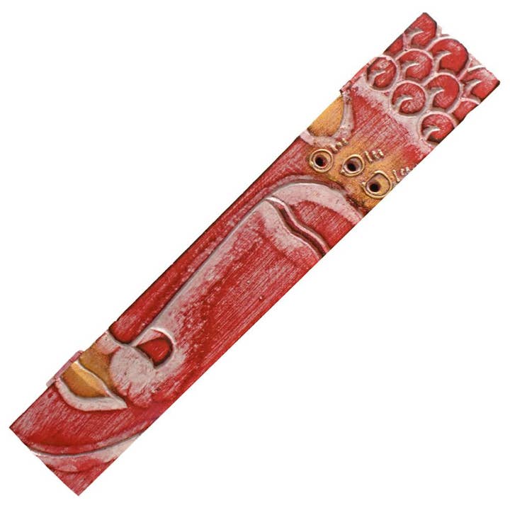 Boîte à Encens Bois d'Albesia Bouddha Rouge pour la vente par Shared Earth