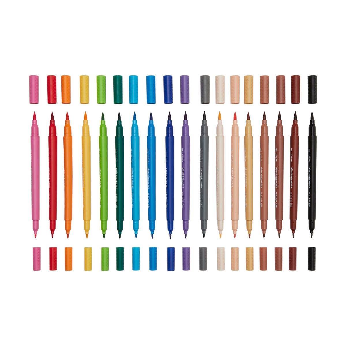 OOLY - Wholesale Markers - Kids & Baby - Color Together: Brush & Fine Tip Double-Ended Markers (Set o1