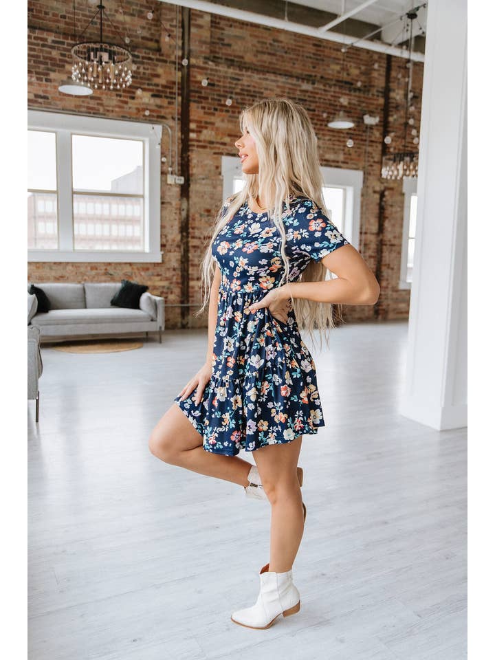 Blue Dixie Floral Dress for wholesale on Faire