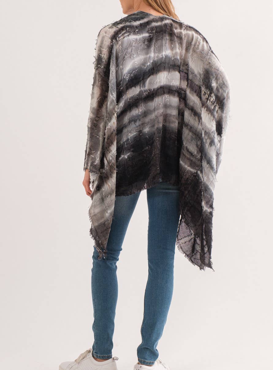 Raj Trading & Imports (USA) Inc. - Wholesale Kimono - Women's - Ariana Charcoal Tie Dye Kimono1