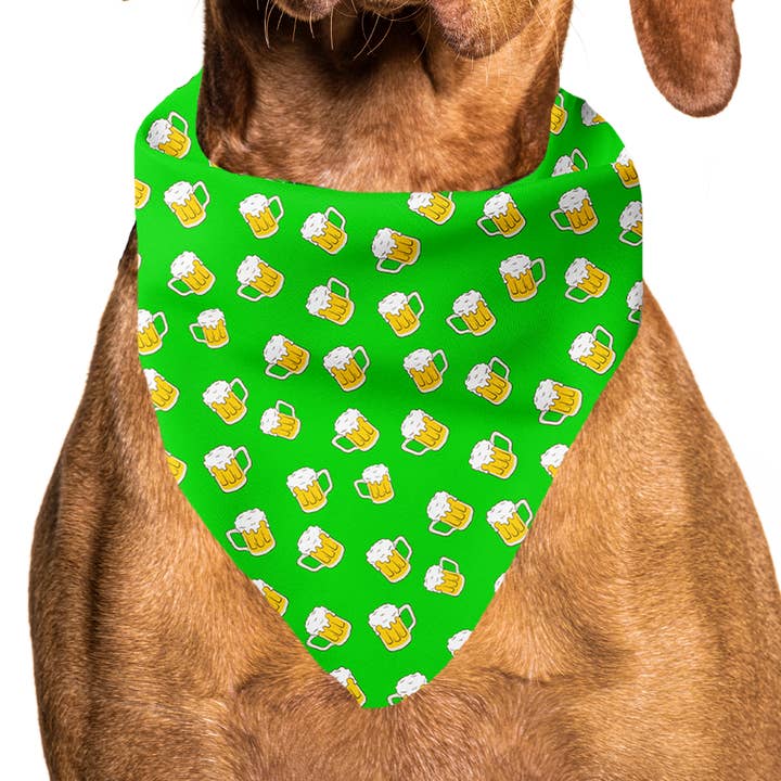 Beer Tie On Dog Bandana for wholesale by Cutie Ties