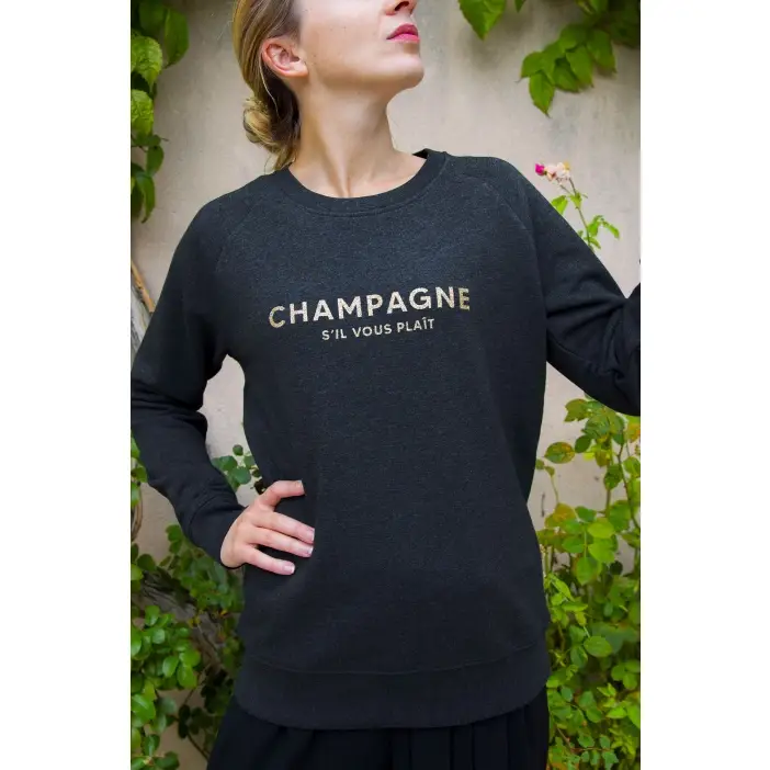 Tshirt Corner - Wholesale Graphic Sweatshirt - Women's - Women's Sweatshirt - Champagne Please - Glitter2