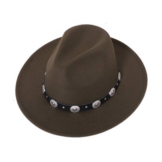 Casquette tendance de style Fedora avec ceinture en similicuir pour femme pour la vente par Nima Accessories Inc