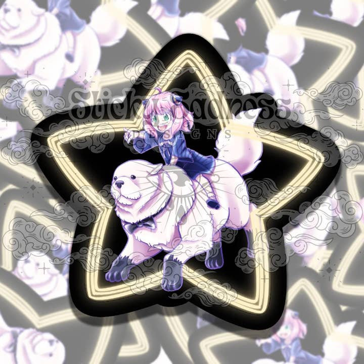 De Duo Schattige Anime Kleurrijke Vinyl Sticker, , Fantasie Kunst voor wholesale door Sticky Sadness Designs