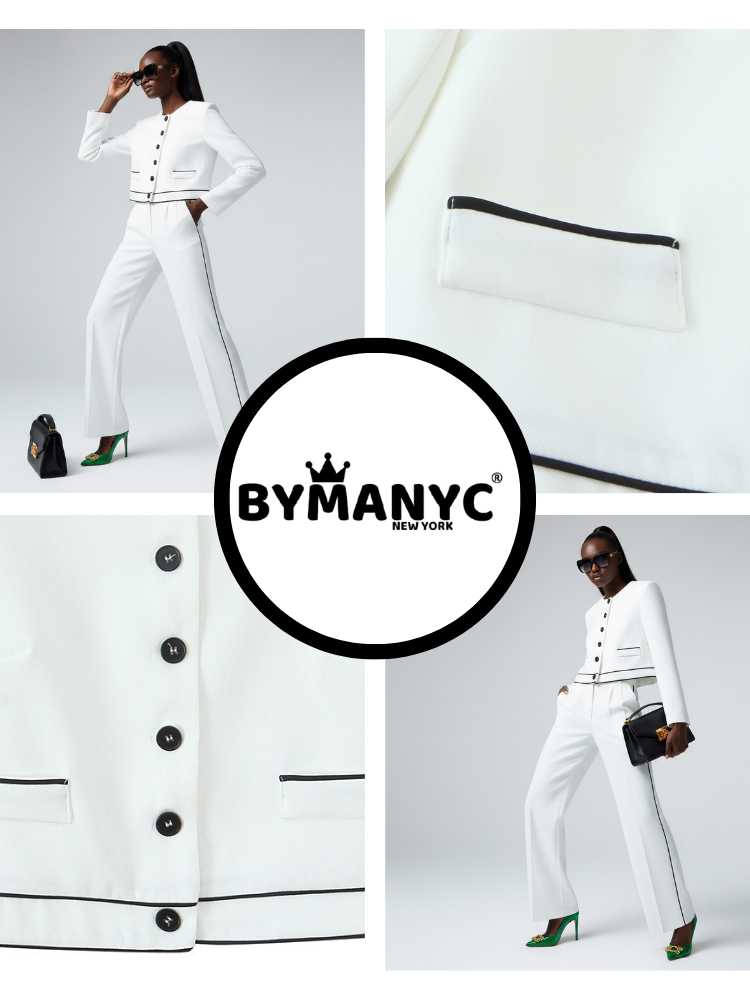 Set White MADISON Suit Jacket & Pants Prêt-à-Porter BYMANYC ® New York for wholesale on Faire3