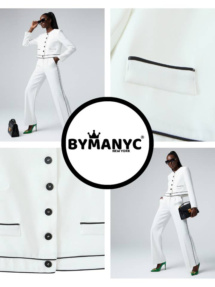 Set White MADISON Suit Jacket & Pants Prêt-à-Porter BYMANYC ® New York for wholesale on Faire3