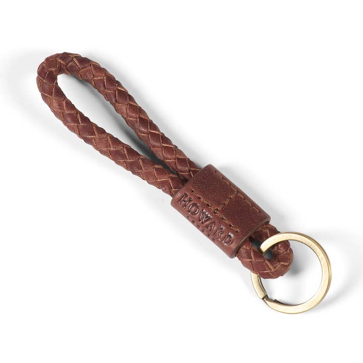 Howard London – Großhandel Schlüsselanhänger – Unisex – Geflochtene Schlüsselanhänger aus braunem Echtleder0