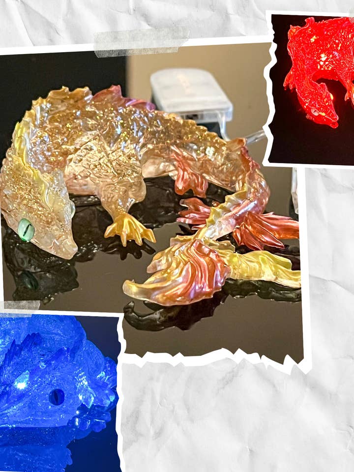 Veilleuse Dragon de Feu ou de Glace pour la vente par Vivian Treasury