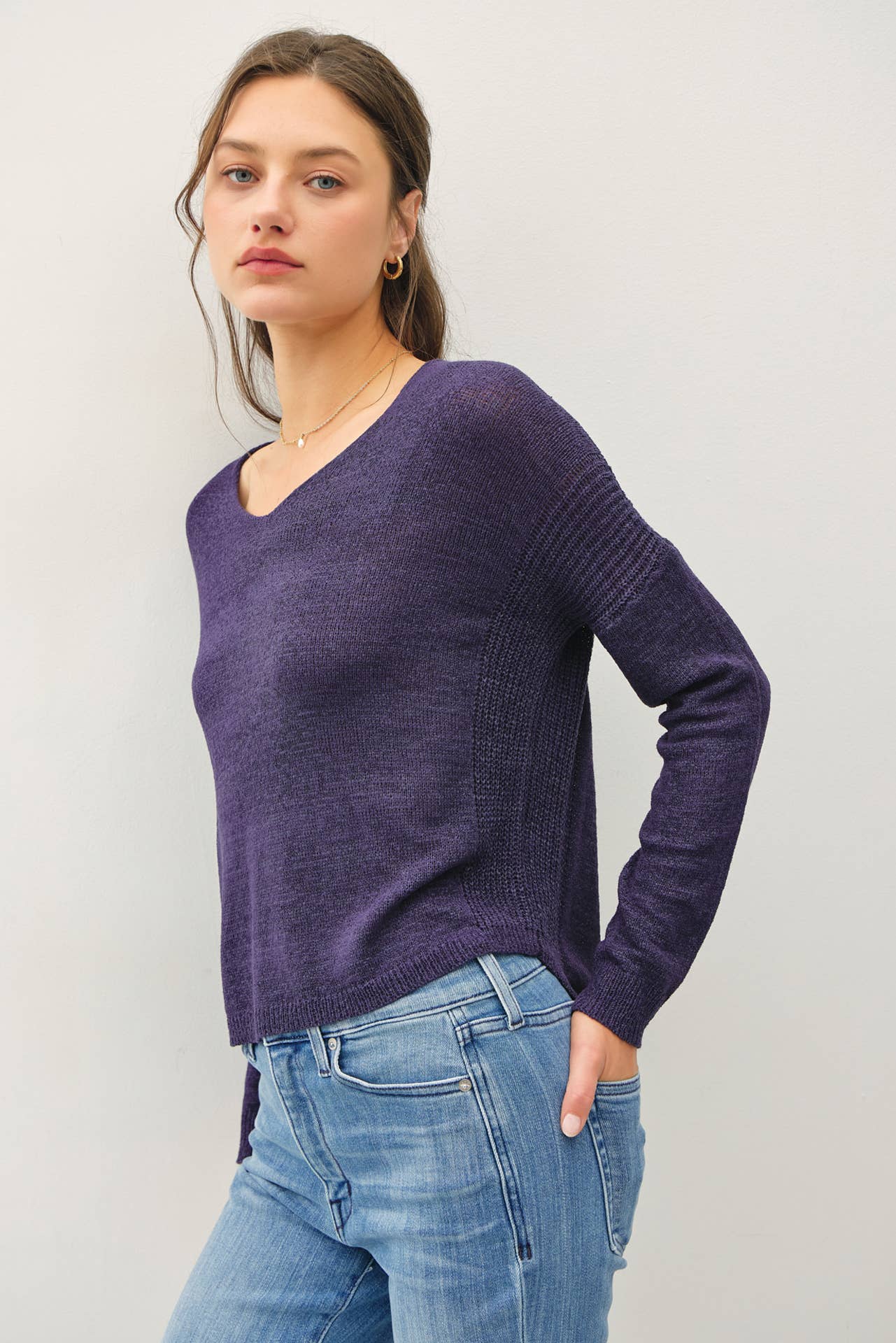 Be Cool - Vente Pull en maille – femme - PULL DÉCONTRACTÉ BREEZY À COL EN V8