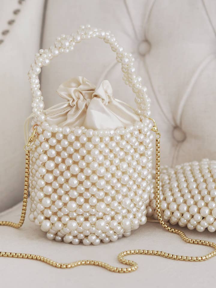 Pearl Bucket Bag - Gold for wholesale by Six Stories