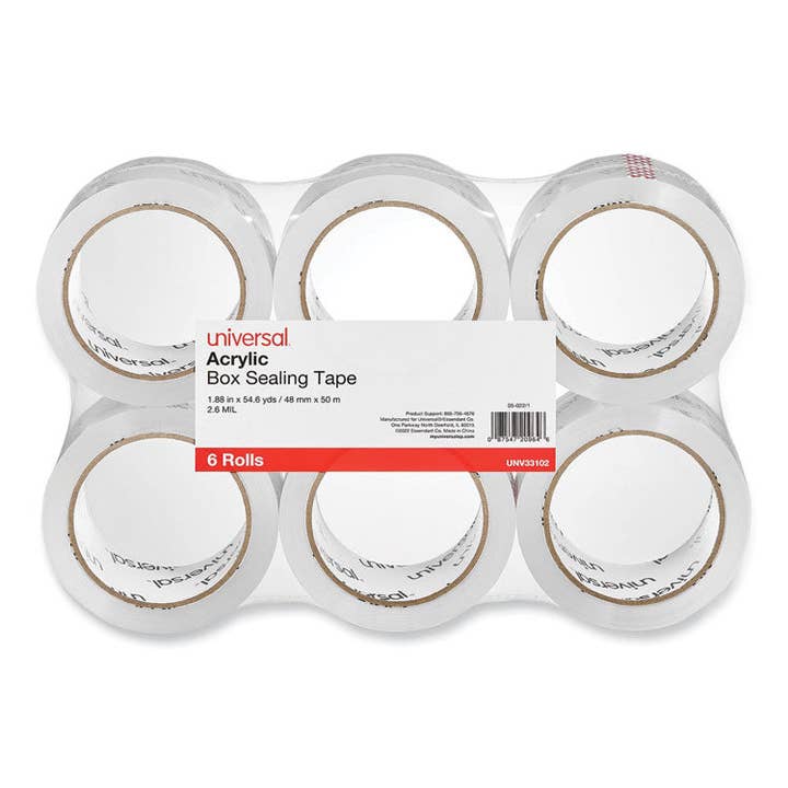 Everyday Supply Co - Wholesale Tape - Universal Packing Tape, 1.88"x54.6yd, Clear, 6-Pack